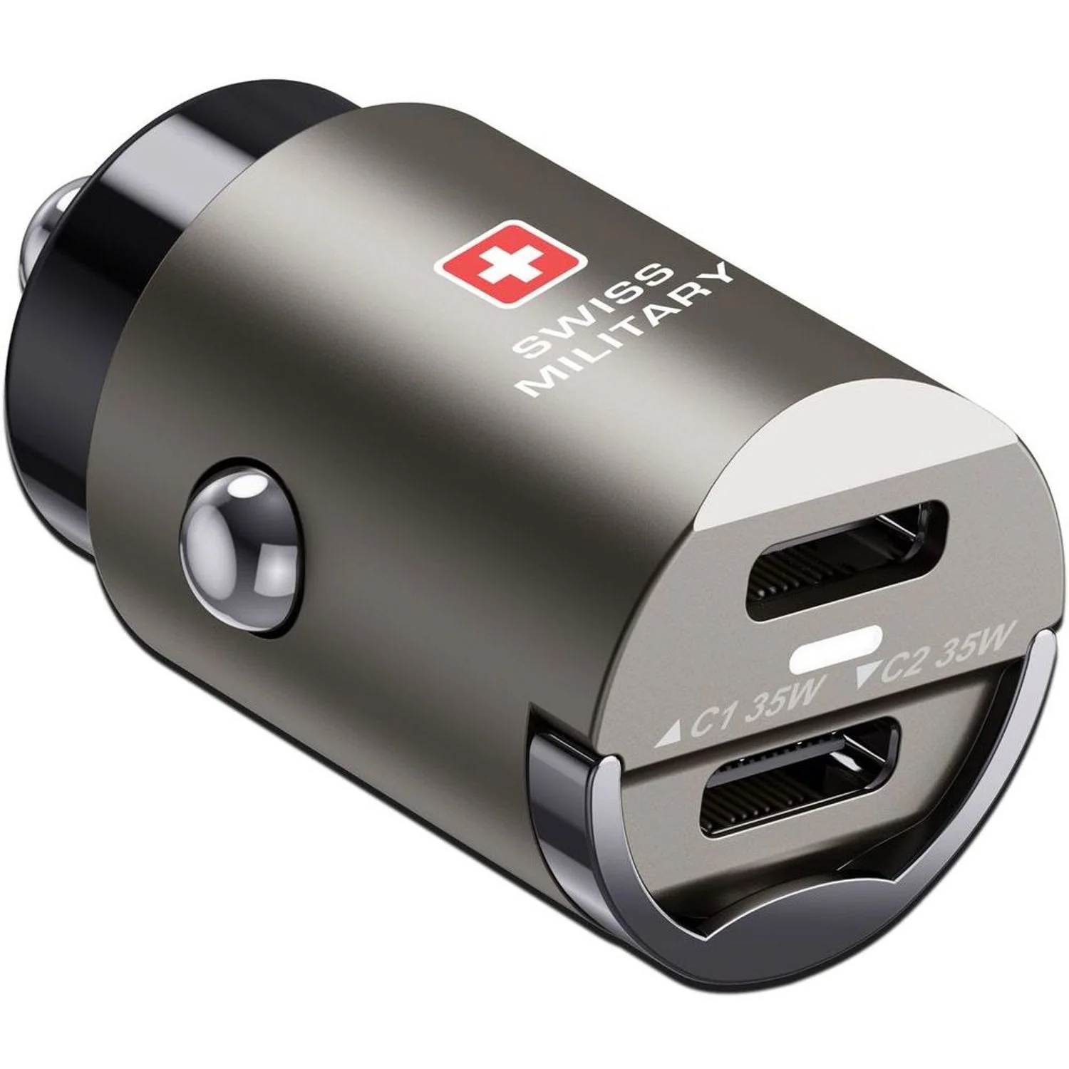 Swiss Military 35WPD Car Charger With 2 Type C Ports + Premium Swiss Military Braided Cable 30W capacity - Image 3