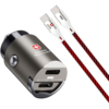 Swiss Military 35WPD Car Charger With 2 Type C Ports + Premium Swiss Military Braided Cable 30W capacity