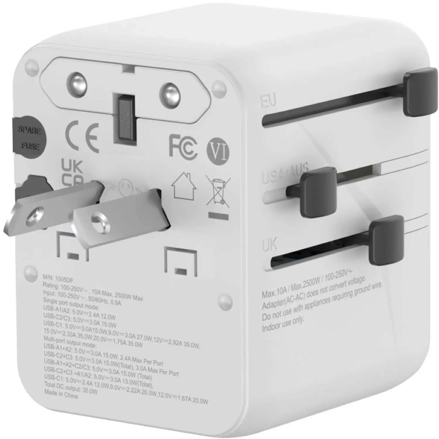 Swiss Military 35W GaN International Travel Adaptor - White - Image 2
