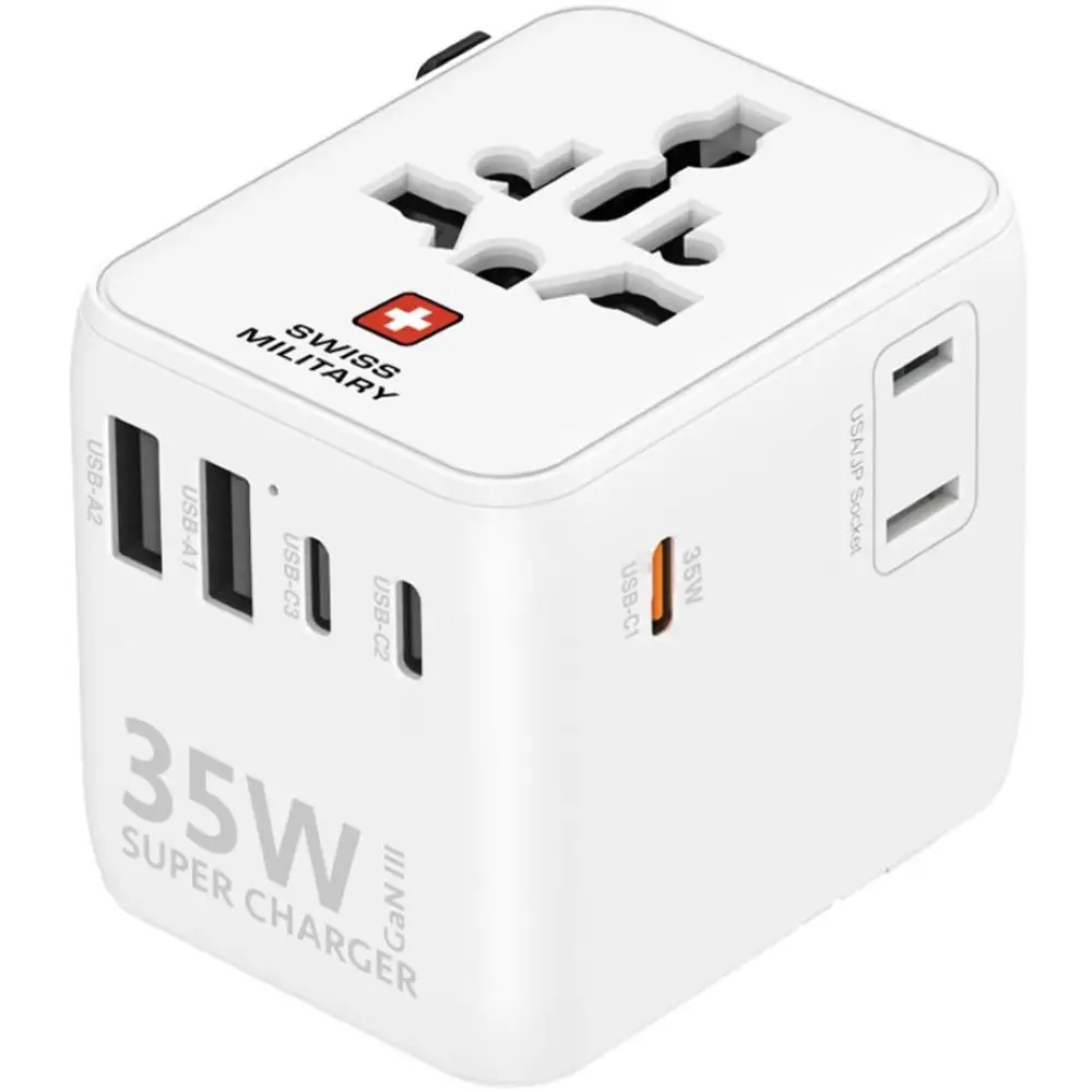 Swiss Military 35W GaN International Travel Adaptor - White - Image 3