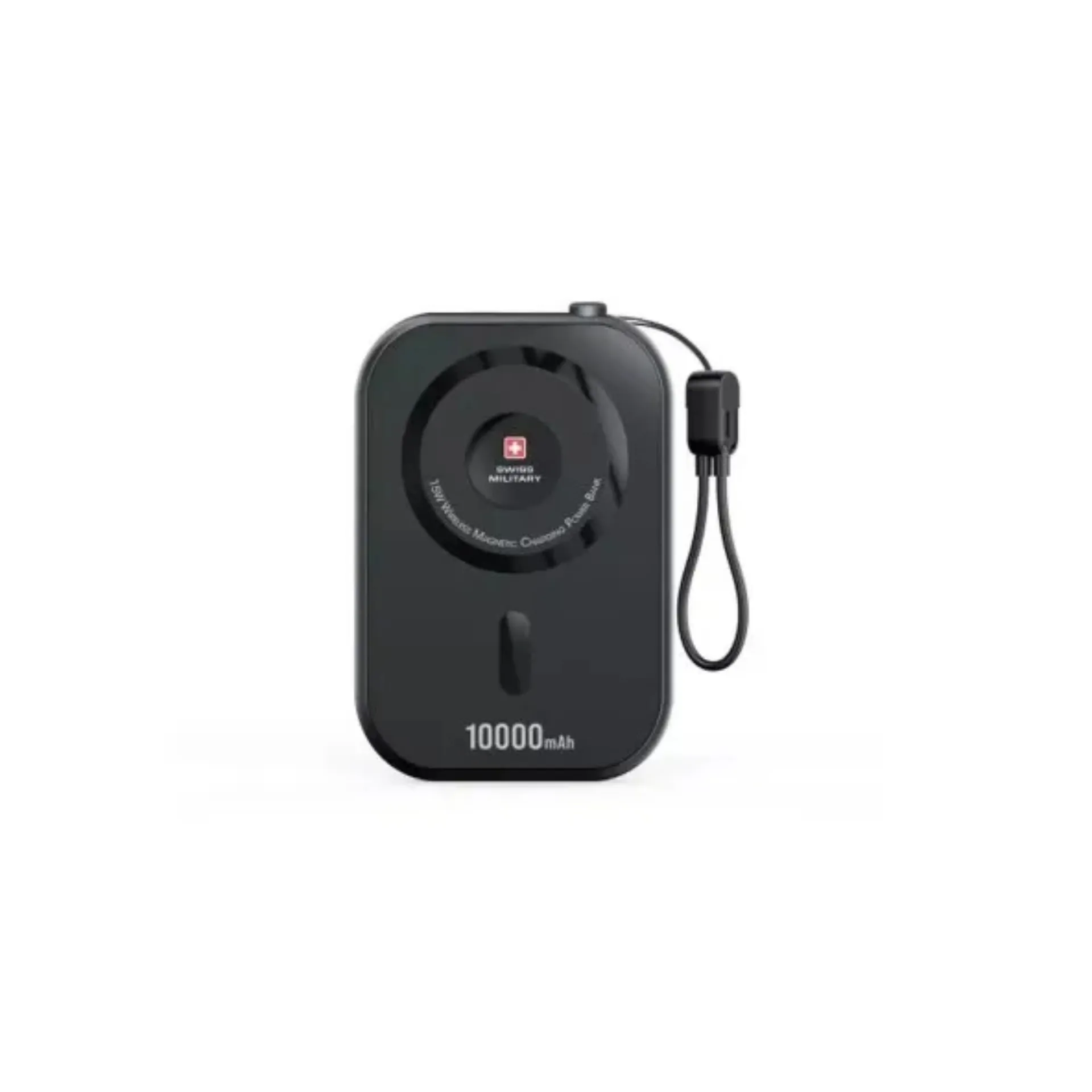 Swiss Military 3-in-1 Wireless Magnetic Power Bank, 10000 mAh - Black