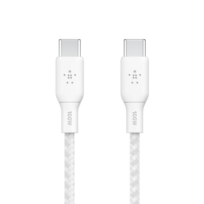 Belkin Boost Charge USB-C to USB-C Braided Cable 100W PD, 2M - White - Image 4