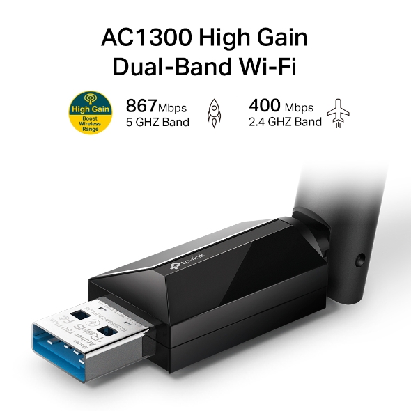 TP-Link AC1300 High Gain Wireless Dual Band USB Adapter - Image 3