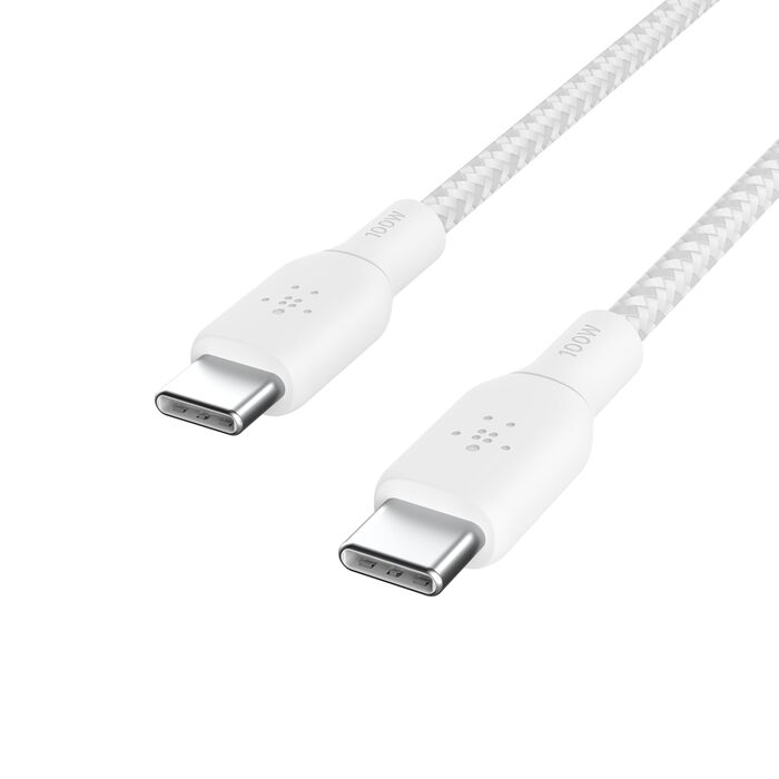 Belkin Boost Charge USB-C to USB-C Braided Cable 100W PD, 2M - White - Image 3