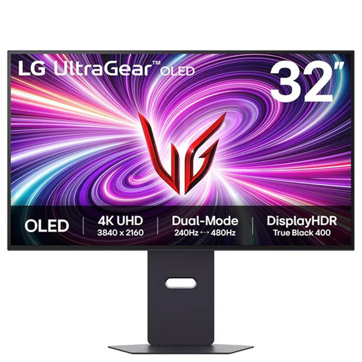 LG UltraGear Dual-Mode OLED 32-Inch 4K UHD 240Hz/FHD 480Hz, 0.03ms, HDMI 2.1 G-Sync Adaptive Sync & FreeSync Premium Pro Gaming Monitor - Black