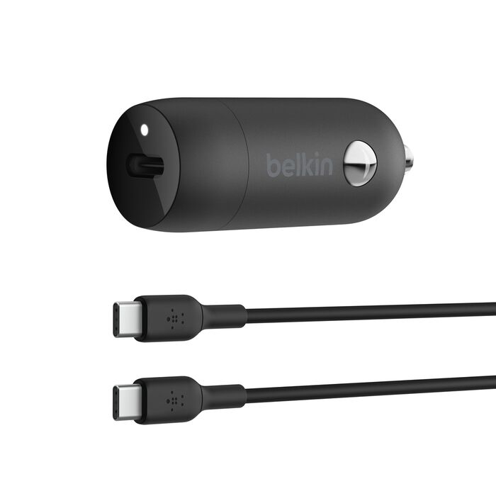 Belkin Boost Charge USB-C PD Car Charger 30W + 1M USB-C to USB-C Cable