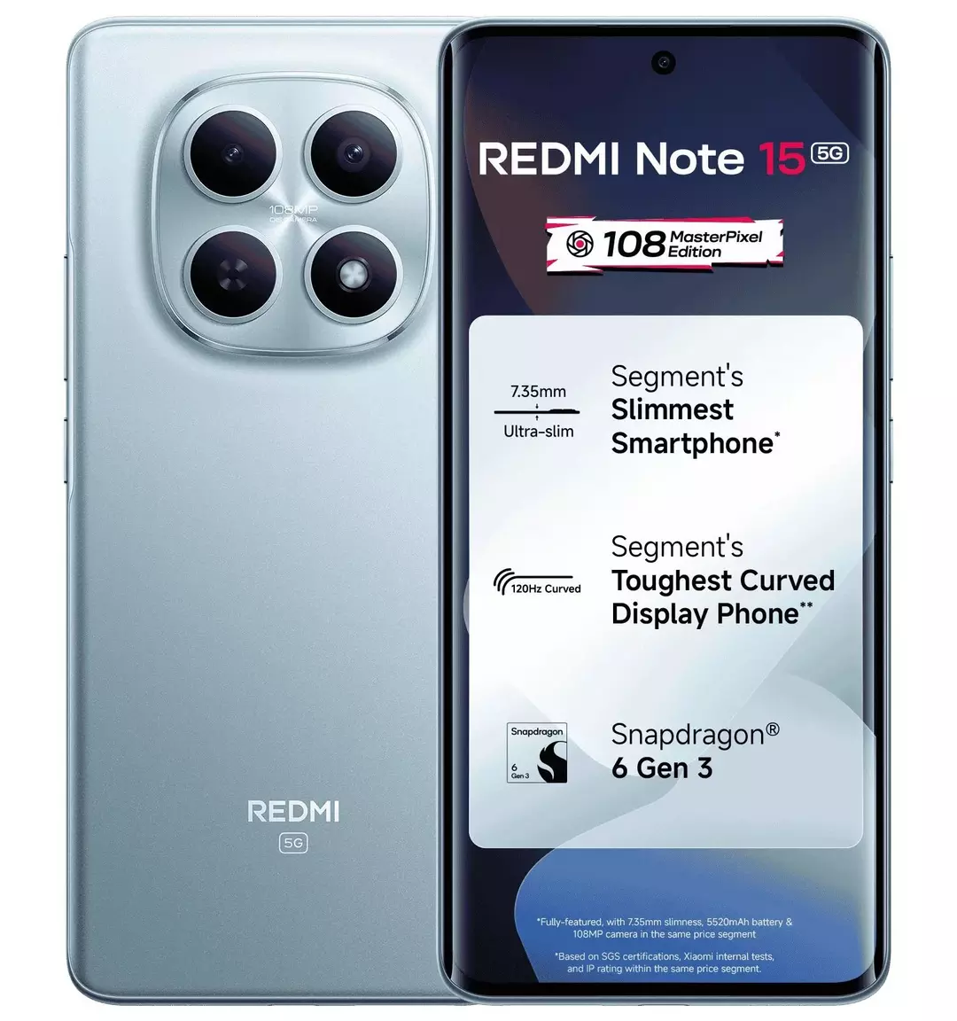 Xiaomi Redmi Note 15 (8GB / 256GB) 5G Phone 6.77 AMOLED display - Blue