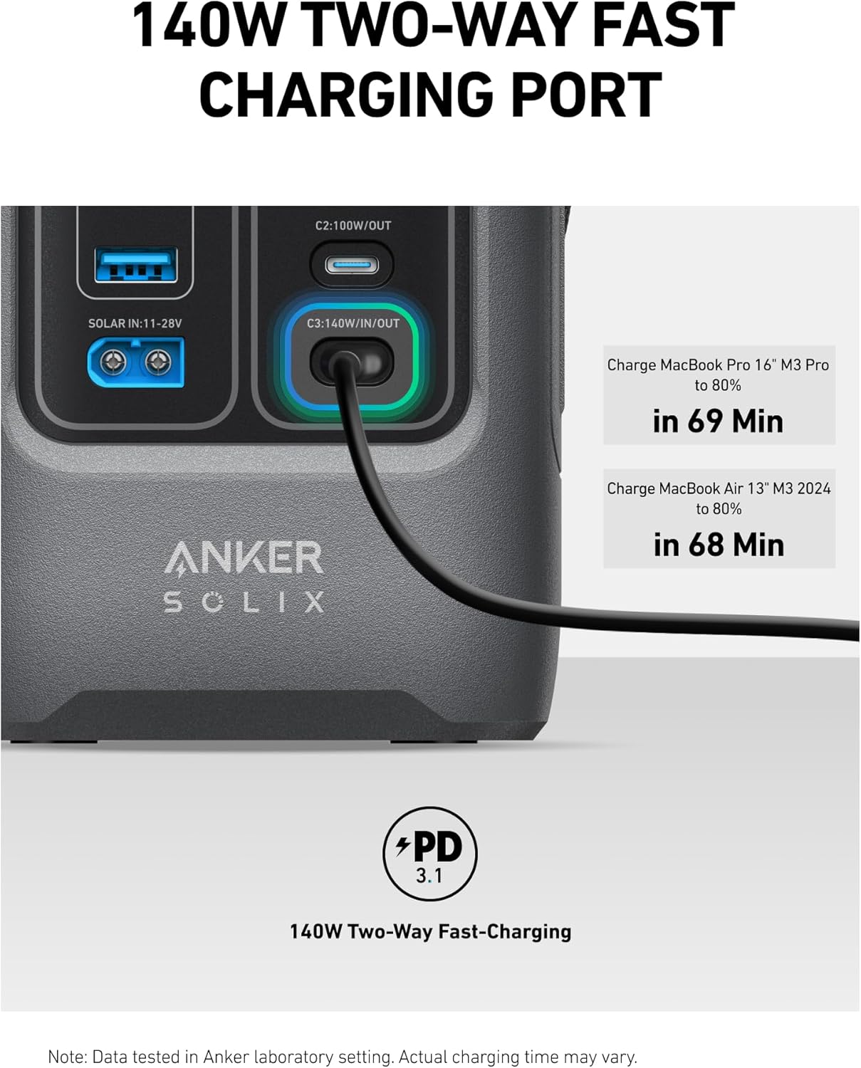 Anker Solix C200 DC Portable Power Station 60000MAH 200W - Gray - Image 5