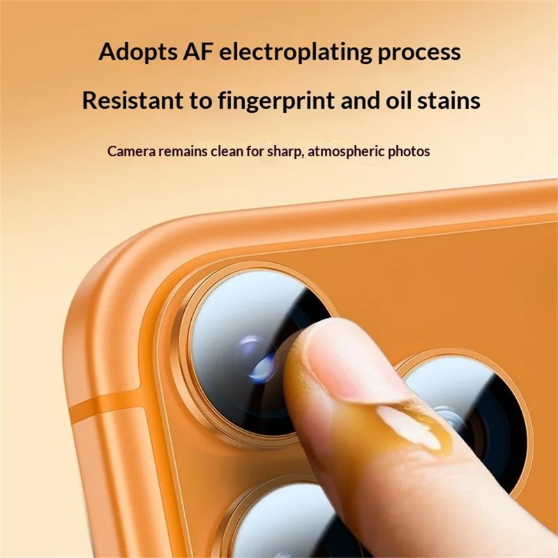 YESIDO WB62 for iPhone 17 Pro Max / 17 Pro Camera Lens Protector with Metal Frame AF AR Lens Film with 9H Hardness Anti-Fingerprint - orange - Image 4