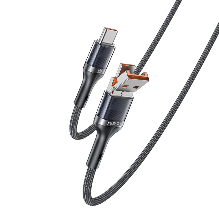 Yesido CA165C 2 in 1 60W Fast Charging High-density Braided Body USB/Type-C To Type-C Data Cable