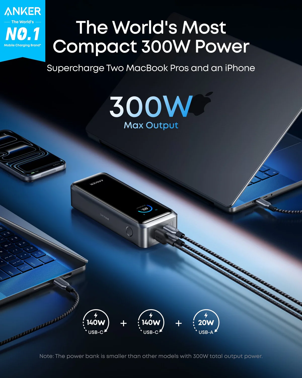 ANKER PRIME POWER BANK (26,250MAH, 300W) - Black - Image 2