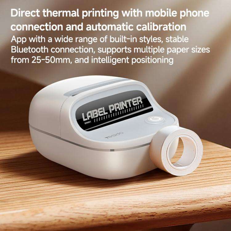 Yesido SP10 Thermal Label 25-48mm Printer 203DPI Portable Wireless Sticker Printer with 1000mAh Battery - White - Image 2
