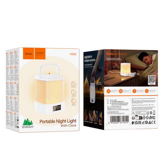 HOCO HX15 Smart Clock night light with three-level brightness adjustment - Image 4