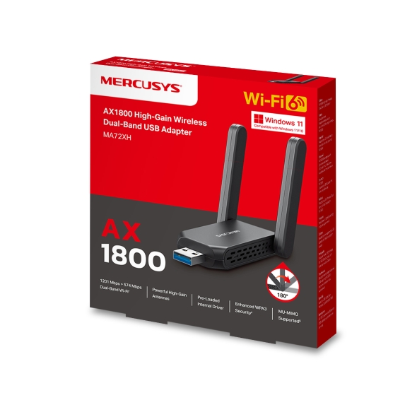 Mercusys AX1800 High-Gain Wireless Dual-Band USB Adapter - Image 9