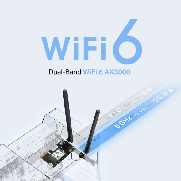 Mercusys AX3000 Wi-Fi 6 Bluetooth 5.3 PCIe Adapter - Image 3