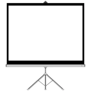 Porodo 100" Portable Projection Screen with Stable Tripod Stand - White
