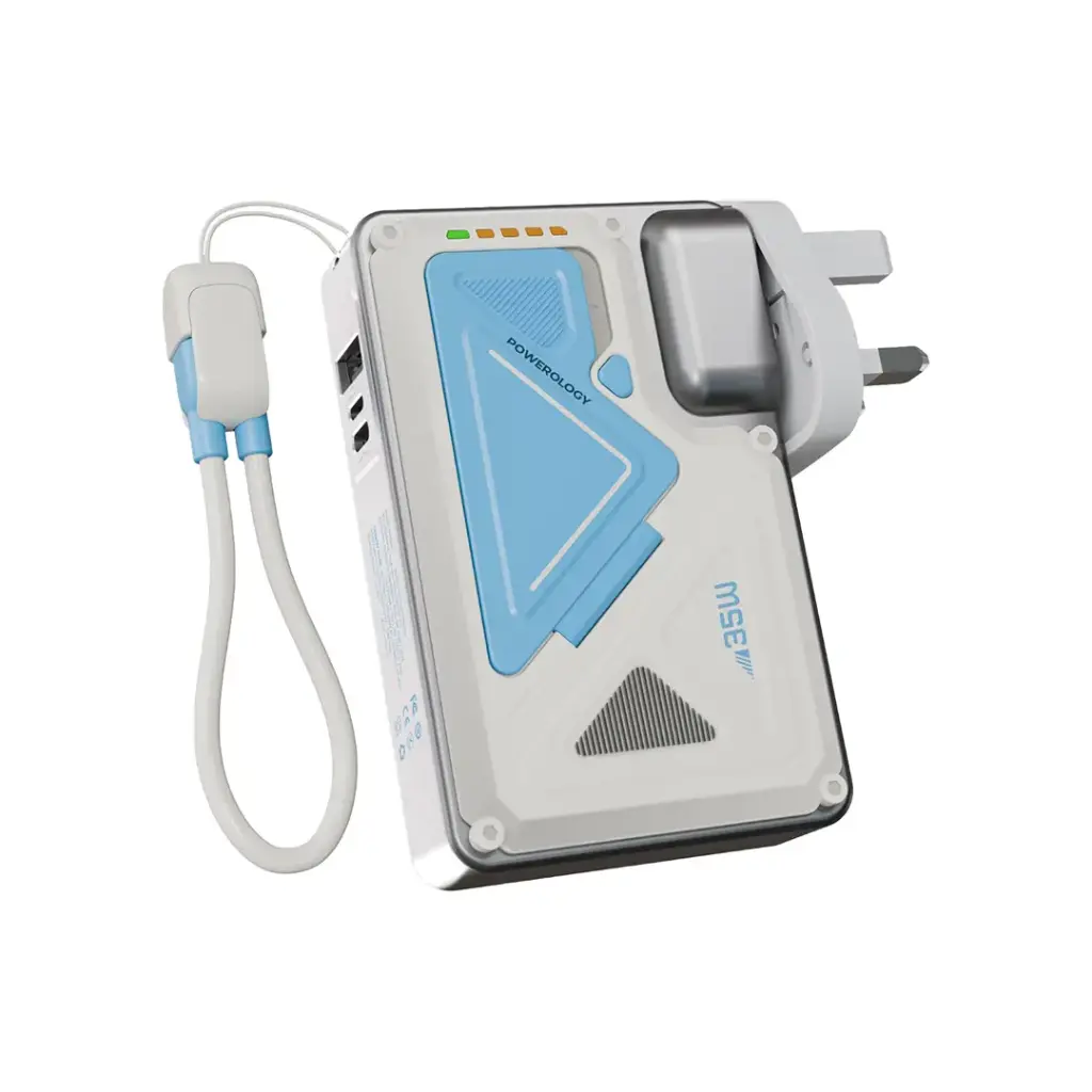 Powerology 10000mAh Wall Charger MagSafe Power Bank - White