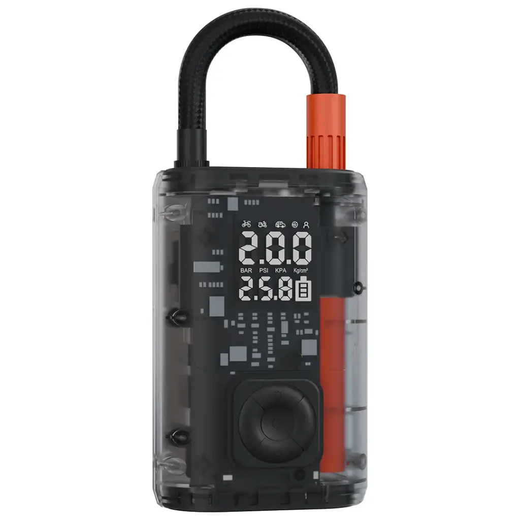 Porodo Vyrox Car Tire Inflator with Real-Time Pressure Display - Black - Image 2