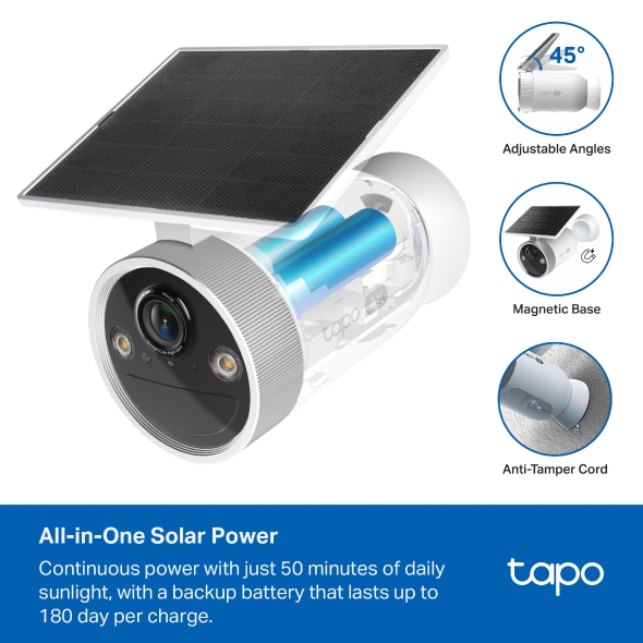 TP-Link Battery-Powered Security Camera with Built-In Solar Panel - Image 5