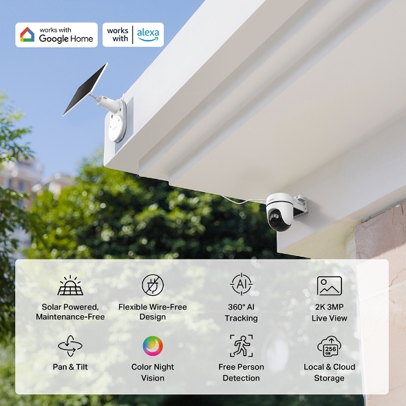 TP-Link Solar-Powered Pan/Tilt Security Camera Kit - Image 4