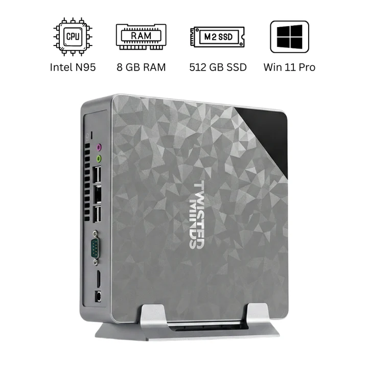 Twisted Minds Mini PC, Intel N95, 8GB RAM, 512GB SSD, Windows 11 Pro