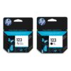 HP 123 Black Ink Cartridge 120 Pages – Black Color +  HP 123 Tri-color Ink Cartridge 100 Pages
