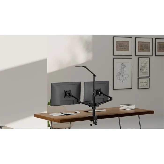 Dual Monitor Stand With Lamp (Ol-2lt) - Image 4