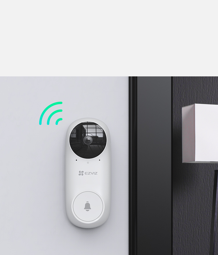 EZVIZ DB2C Kit Wi-Fi Doorbell With Chime H.265 - White - Image 2