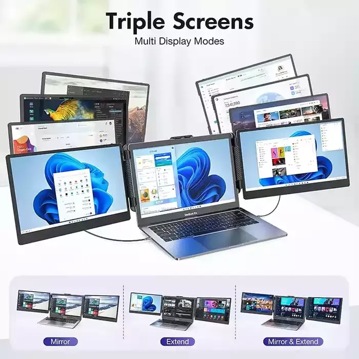 Gamvity S2 Triple Laptop Screen Extender 14 Fhd 1080p Ips Dual Portable Monitor For Laptop - Image 3