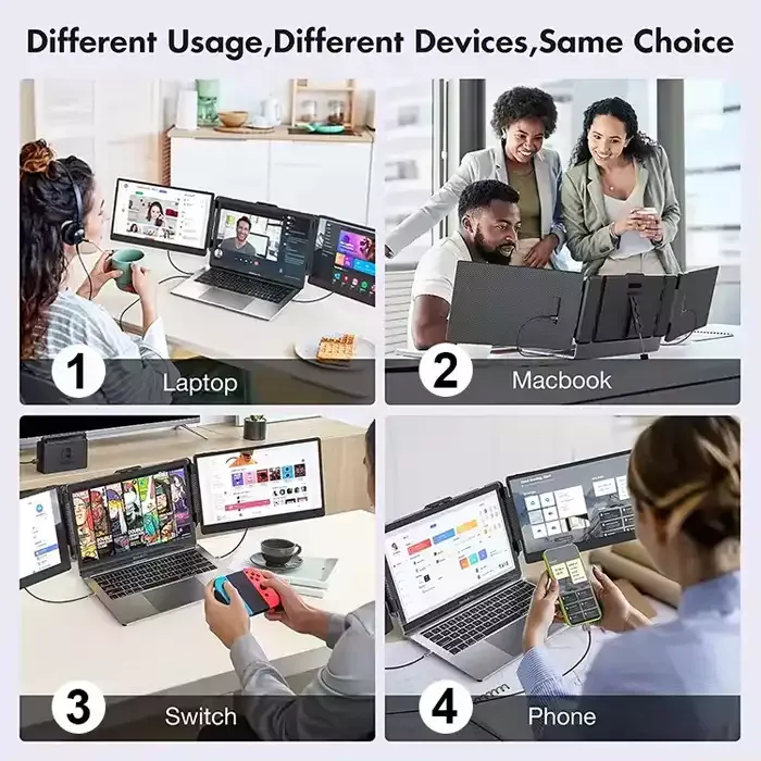 Gamvity S2 Triple Laptop Screen Extender 14 Fhd 1080p Ips Dual Portable Monitor For Laptop - Image 4