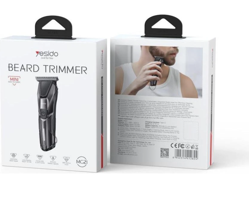 Yesido MG21 Compact, Rechargeable Beard & Mustache Trimmer - Image 2