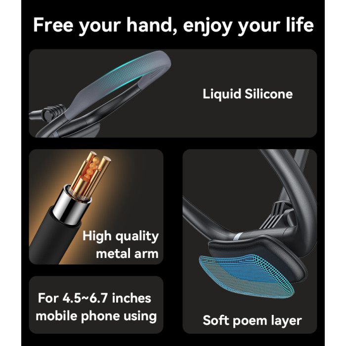 Yesido C291 High Quality Magnetic Connection Soft poem layer Liquid Silicone Necklace Phone Holder - Image 3