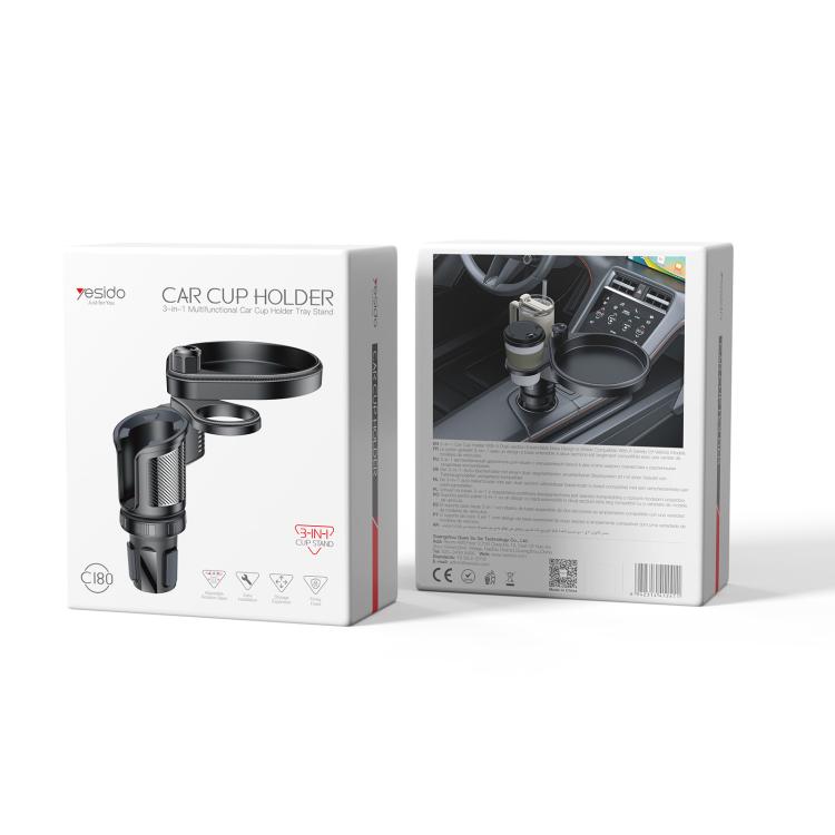 Yesido C180 3 in 1 Car Multi-function Tray Water Cup Holder - Image 8