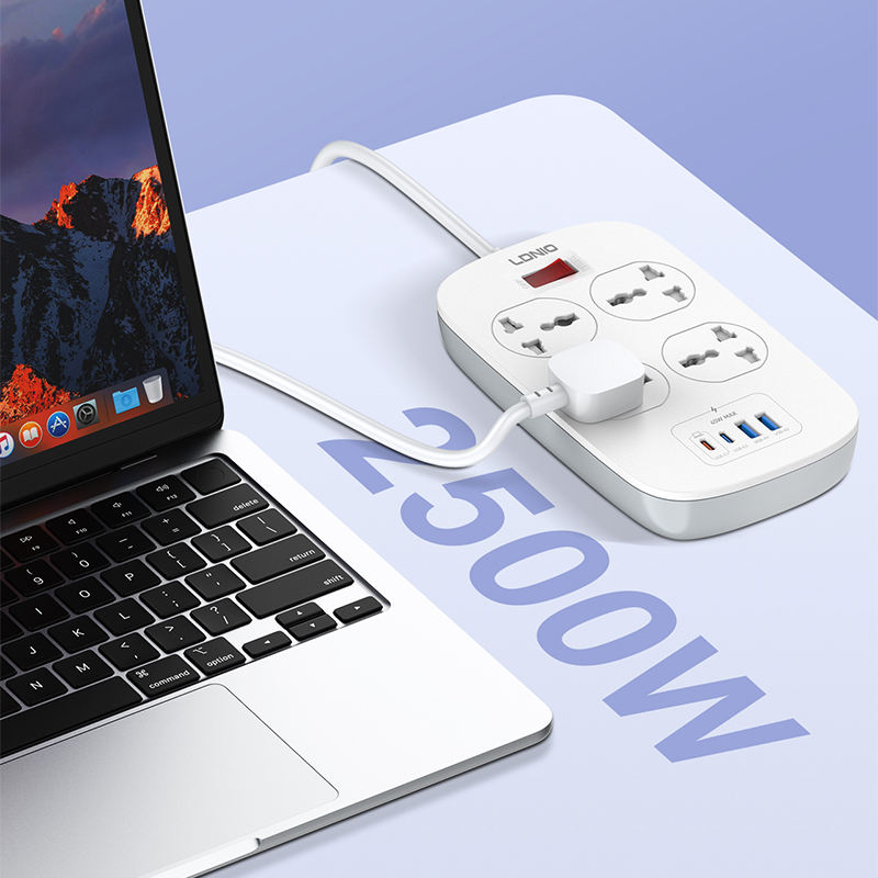 Ldnio SC4407C Newest Fast Charging Power Strip Fast Charging Power Strip Extension Socket - Image 2