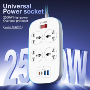 Ldnio SC4407C Newest Fast Charging Power Strip Fast Charging Power Strip Extension Socket