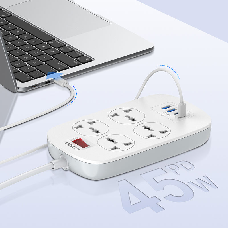 Ldnio SC4407C Newest Fast Charging Power Strip Fast Charging Power Strip Extension Socket - Image 3