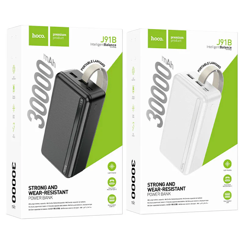 Hoco Power bank 30000mAh - Black - Image 5