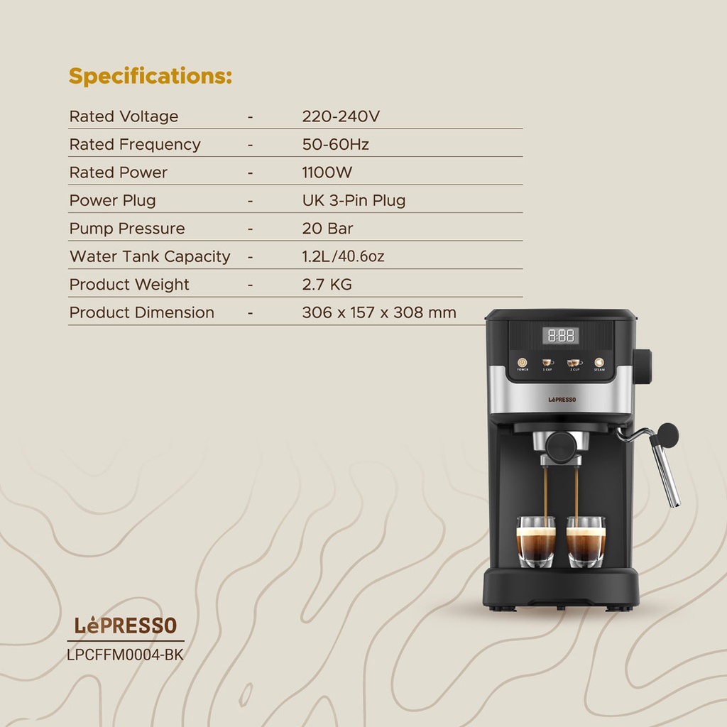 Lepresso Suprema Espresso Machine - Black - Image 7