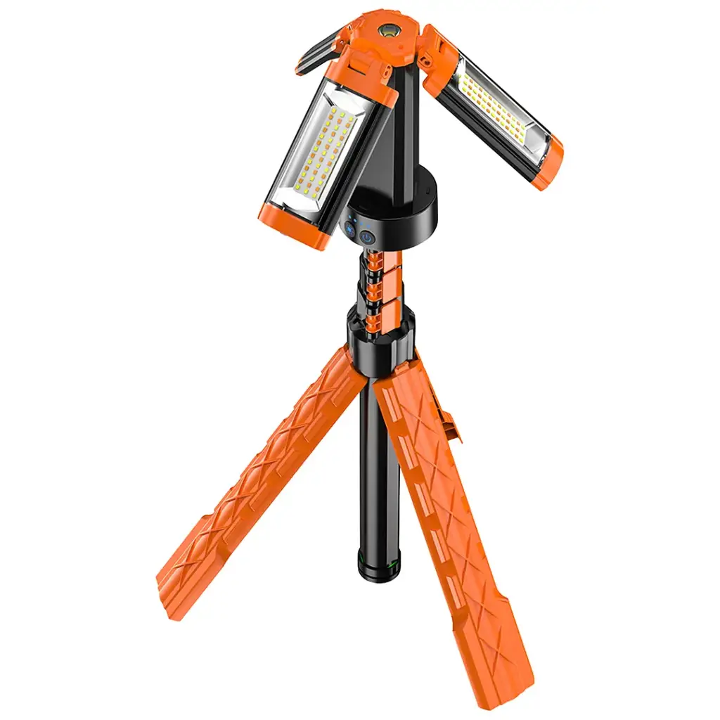 Porodo Lifestyle 9000mAh Work Lantern Foldable Multi-Mode LED Light with Tripod Base & Hook - Orange - Image 3