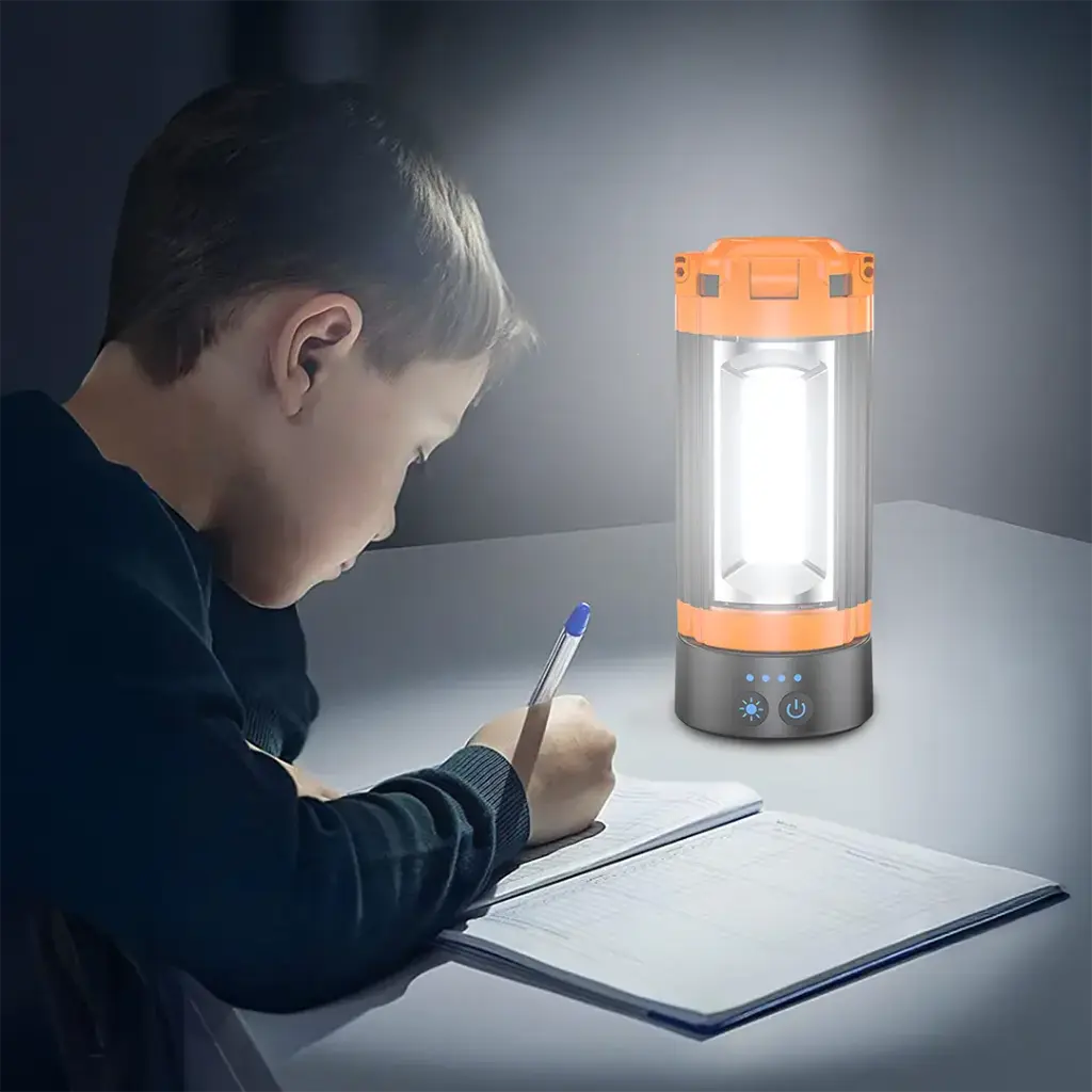 Porodo Lifestyle 9000mAh Work Lantern Foldable Multi-Mode LED Light with Tripod Base & Hook - Orange - Image 5