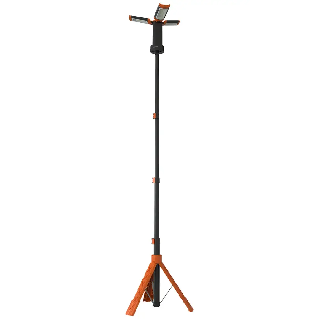 Porodo Lifestyle 9000mAh Work Lantern Foldable Multi-Mode LED Light with Tripod Base & Hook - Orange - Image 2