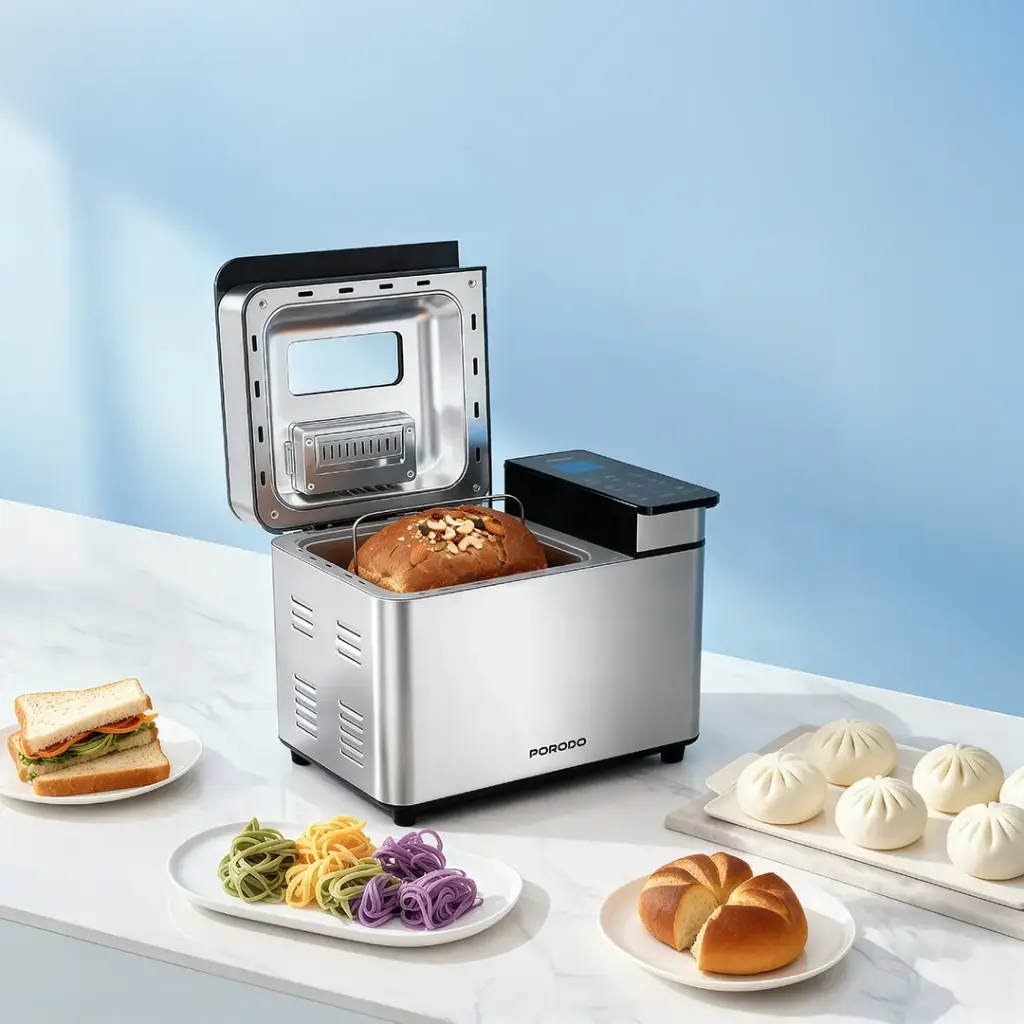 Porodo Lifestyle Khabaz Stainless Steel Automated Bread Maker with 25 Preset Programs - Black - Image 2