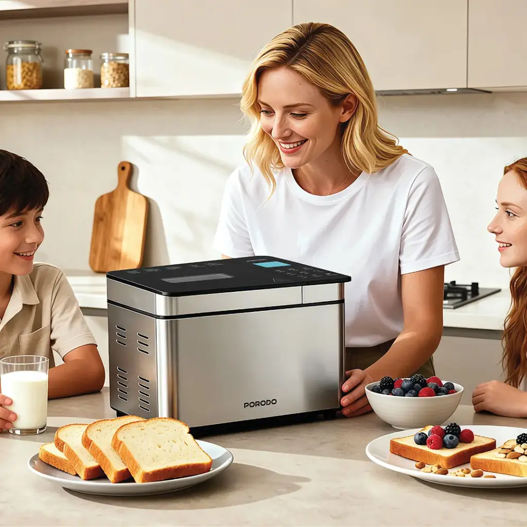 Porodo Lifestyle Khabaz Stainless Steel Automated Bread Maker with 25 Preset Programs - Black - Image 3