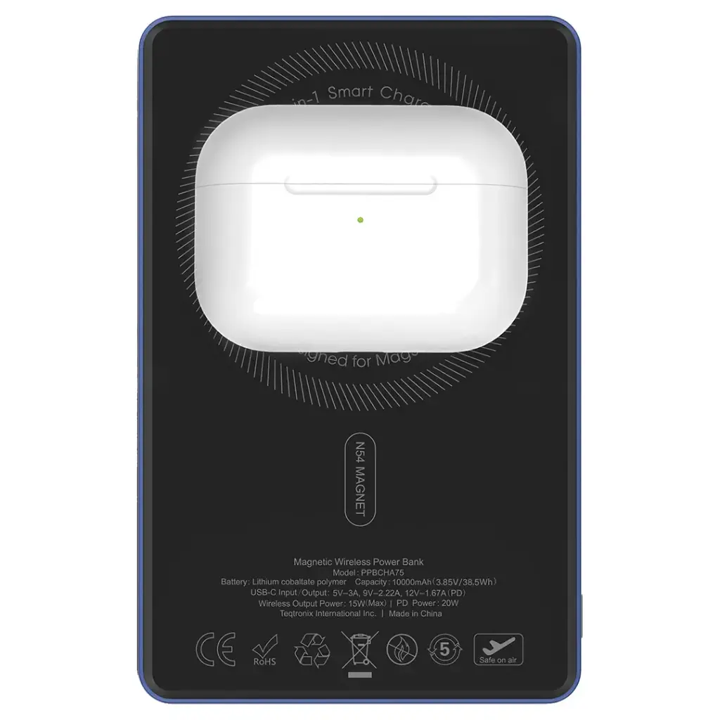 Powerology MagVolt 10000mAh Magnetic Power Bank - Blue - Image 2