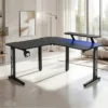 Gamvity Gaming Corner Modern L Shaped Computer Desk (140/130x60x73)cm - Black Tr-l