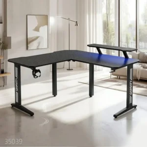 Gamvity Gaming Corner Modern L Shaped Computer Desk (140/130x60x73)cm - Black Tr-l