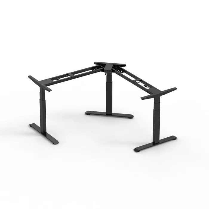 Gamvity L Shape Standing Ergonomic 3 Legs Stand Up Modern Furniture Table Electric Height Adjustable Desk(1000x1750mm) - Black - Image 4