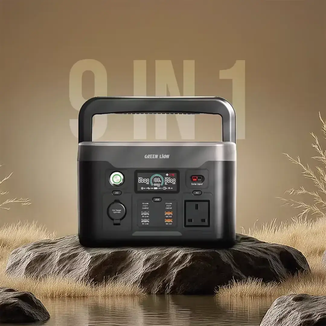 Green Lion PGX600 Power Station with 307.2Wh & 12000mAh LiFePO4 Battery - Black - Image 4