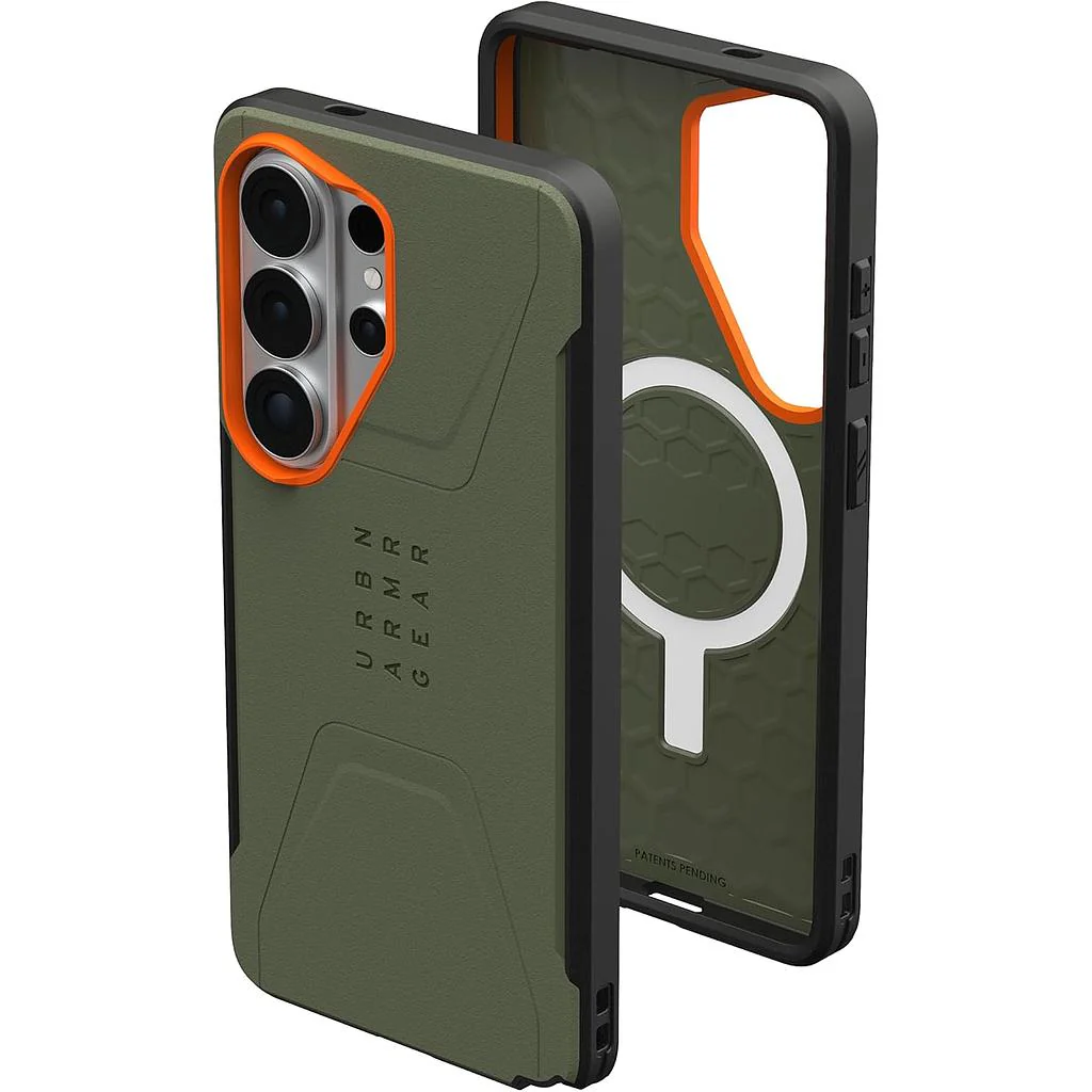UAG Civilian With Magnet Case For Samsung Galaxy S26 Ultra - Olive Drab/Orange