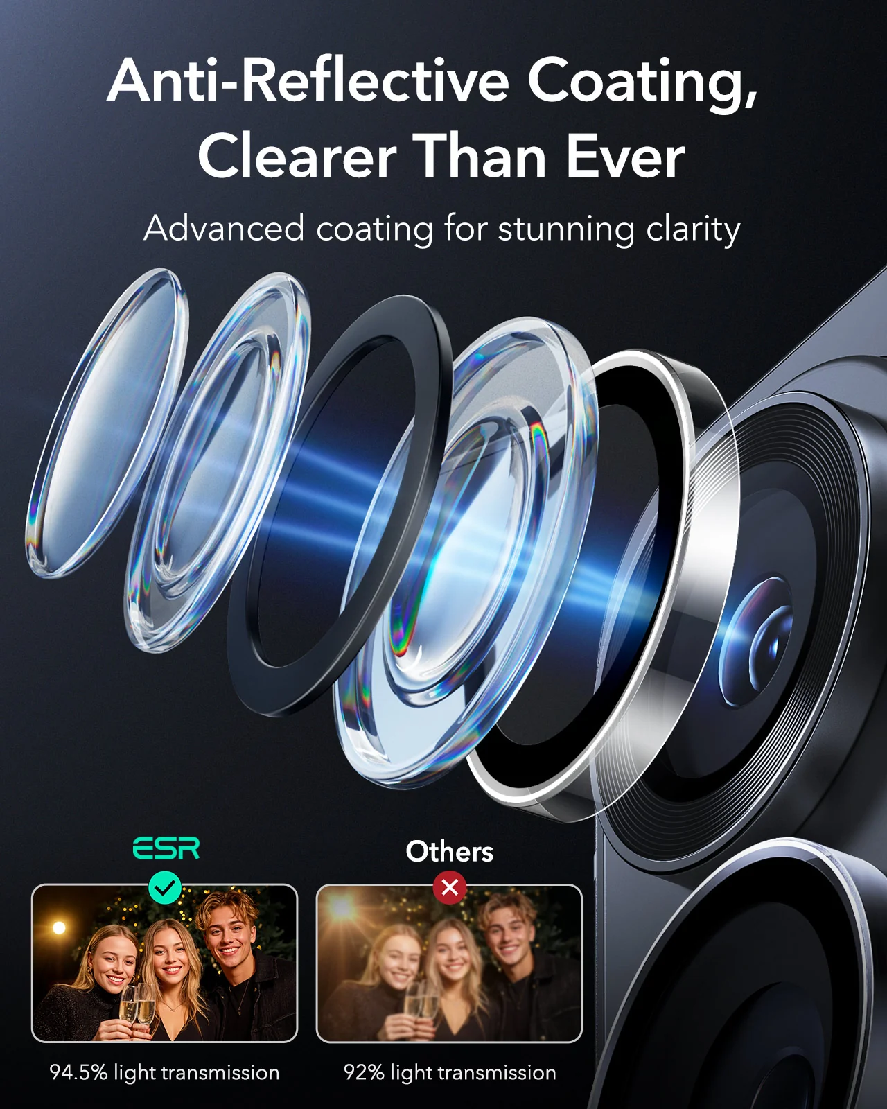 ESR Armorite Camera Glass Protectors For Samsung Galaxy S26 Ultra - Clear - Image 5
